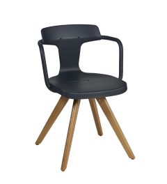T14 stoel met houten onderstel